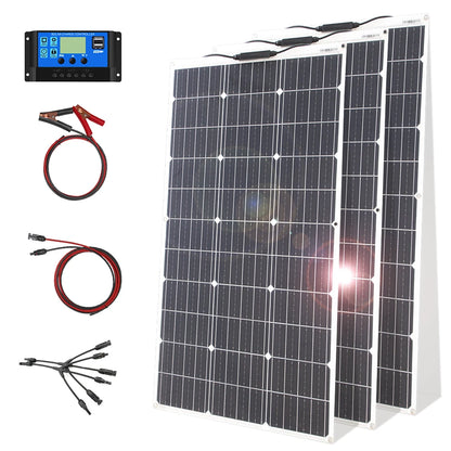 12V Flexible Monocrystalline Panel Kit 100W 200W with Controller