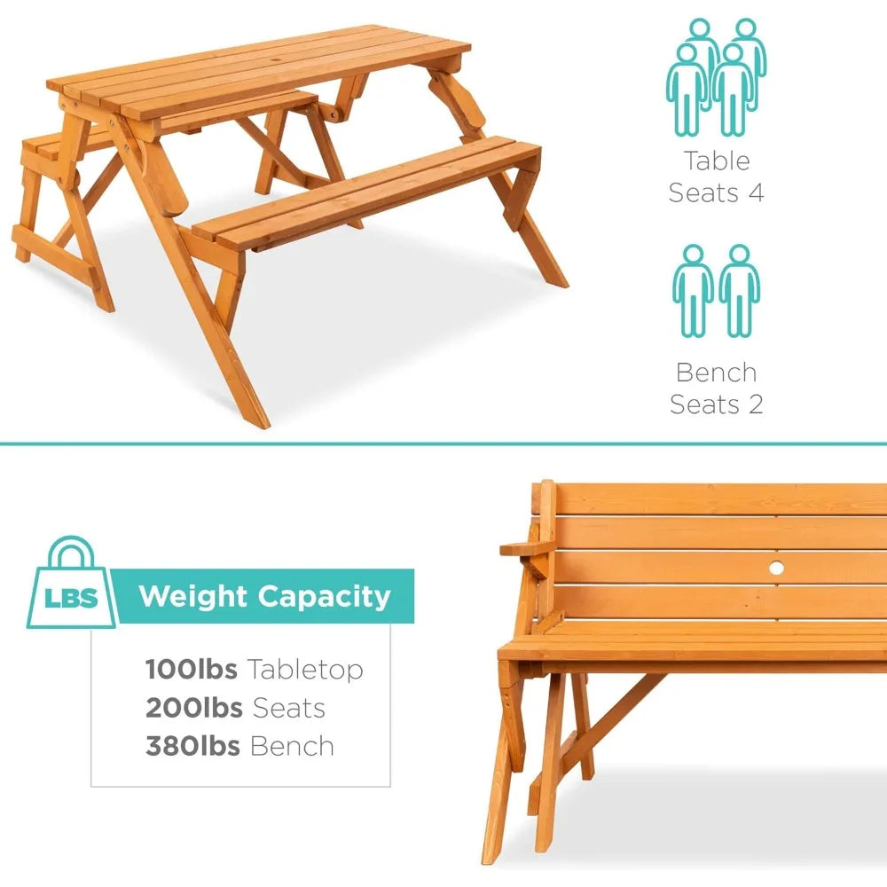 Transforming Wooden Picnic Table