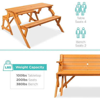 Transforming Wooden Picnic Table