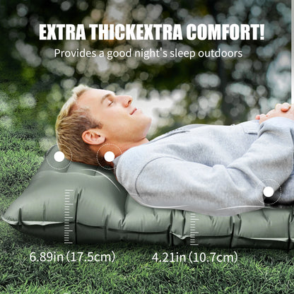 WTVIDAS Camping Sleeping  Inflatable Mattress with Built-in Pump & Pillow