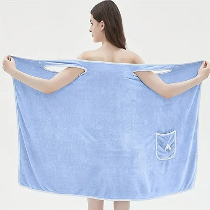 Wearable Velvet Bath Towel, Great Water Absorption.