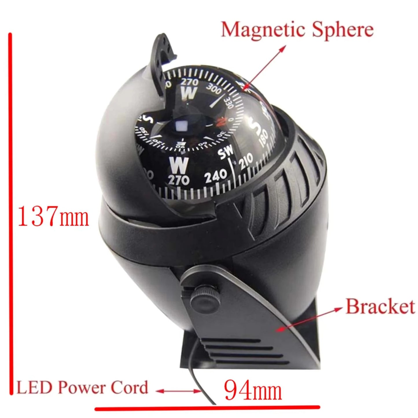 Pivoting Sea Marine Compass with Mount