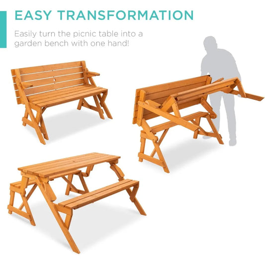 Transforming Wooden Picnic Table