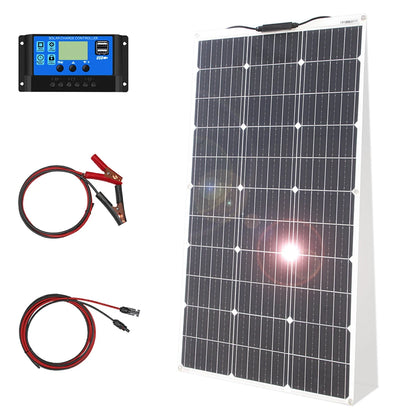 12V Flexible Monocrystalline Panel Kit 100W 200W with Controller