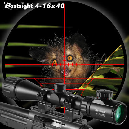 4-16X40 Hunting Riflescope Red&Green Dot Illuminated