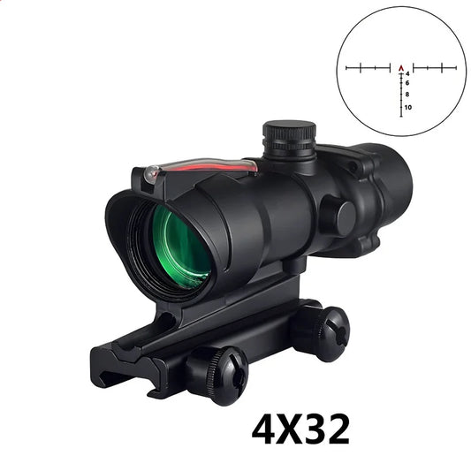 Prism  Real Red Fiber Optic Chevron  Illuminated Etched Reticle