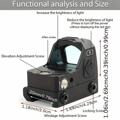 Mini Red Dot Shake Awake Optic Sight For Rifles, Pistols