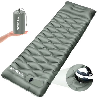 WTVIDAS Camping Sleeping  Inflatable Mattress with Built-in Pump & Pillow
