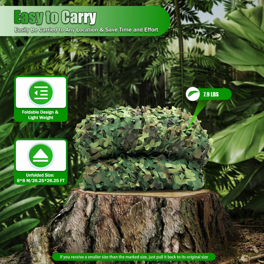 Polyester Nylon Camouflage Net for Camping, Hunting