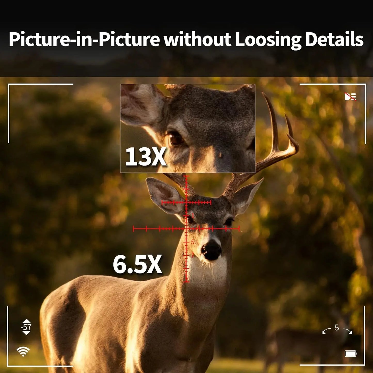 WiFi Digital Rifle Scope with Rangefinder, and Infrared Illuminator