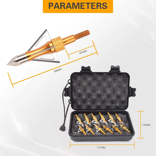 Screw-in Broadheads with  Storage Case
