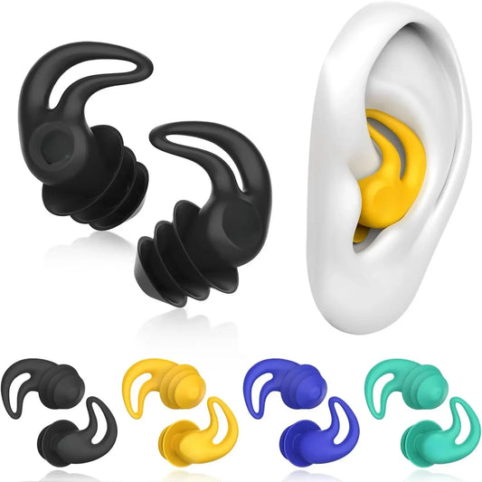 4 pairs silicone swimming earplugs  to protect, ears from water