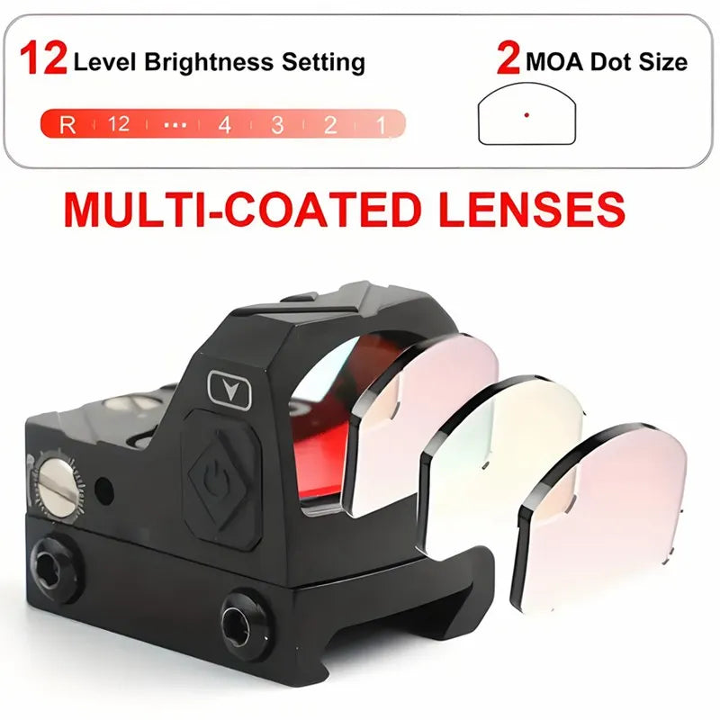 Mini Red Dot Shake Awake Optic Sight For Rifles, Pistols