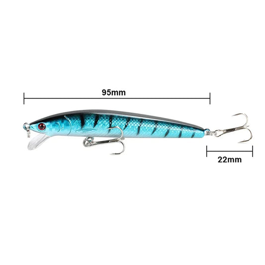 10 PCS Minnow Fishing Lures Floating Hard Bait95mm 7g Artificial Bait Wobbler Crankbait Carp Perch Pesca Fishing Tackle