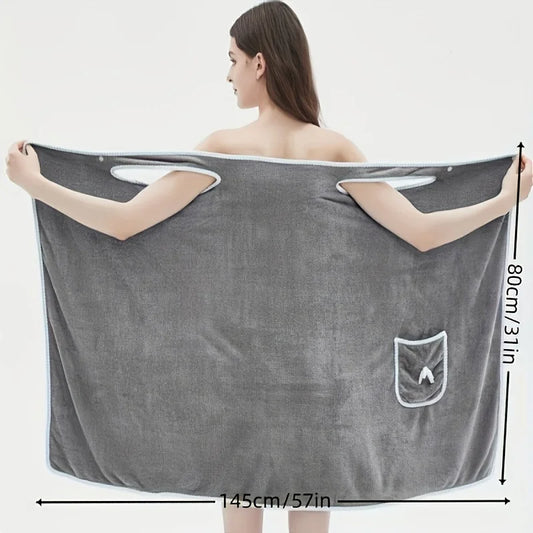 Wearable Velvet Bath Towel, Great Water Absorption.