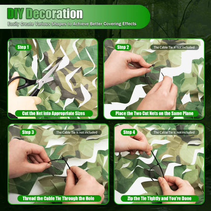 Polyester Nylon Camouflage Net for Camping, Hunting