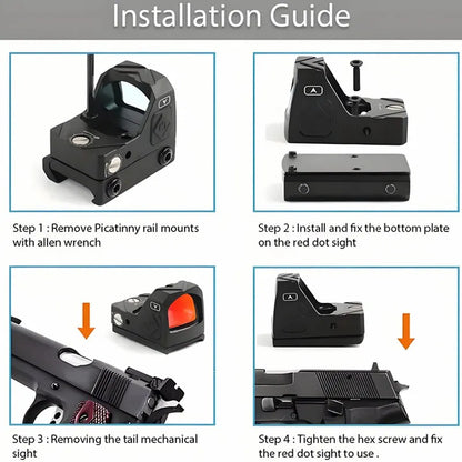 Mini Red Dot Shake Awake Optic Sight For Rifles, Pistols