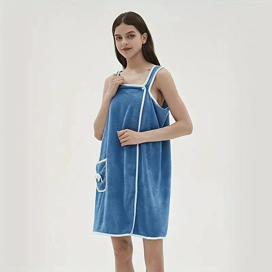 Wearable Velvet Bath Towel, Great Water Absorption.