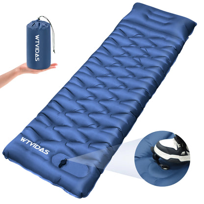 WTVIDAS Camping Sleeping  Inflatable Mattress with Built-in Pump & Pillow