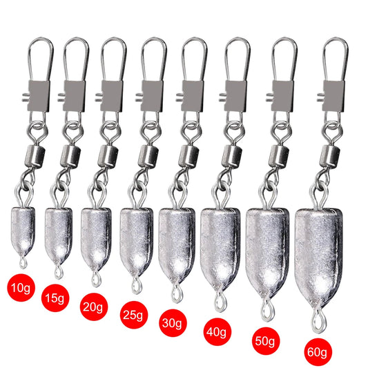 Bullet Weight With Rolling Swivel Inline 10g-60g Fishing Tackle