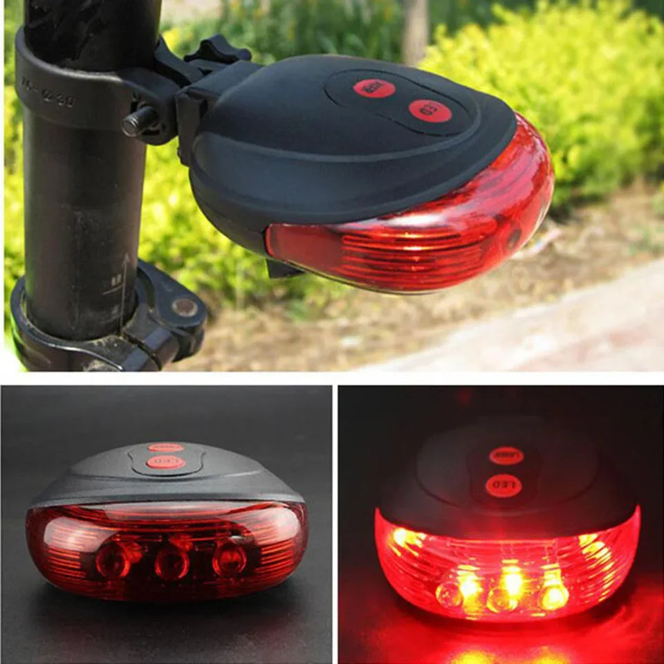 LED 2 Laser Bicycle Rear Warning  Taillight