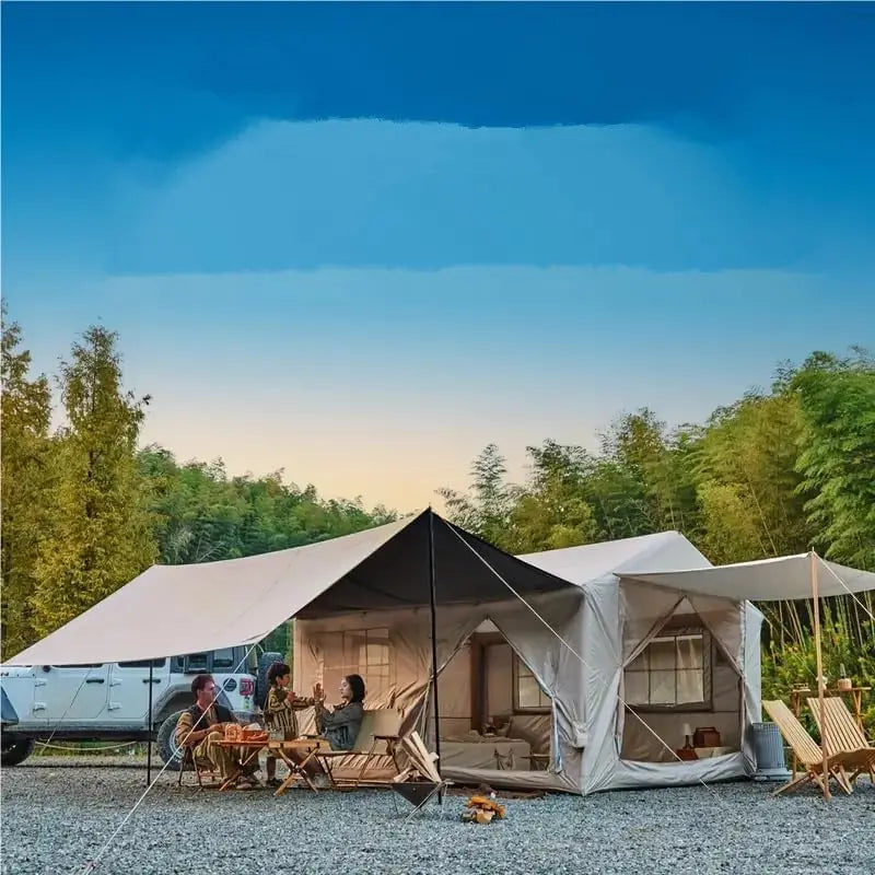 10-12 People Inflatable Tent for Camping Easy Setup with stove jack.