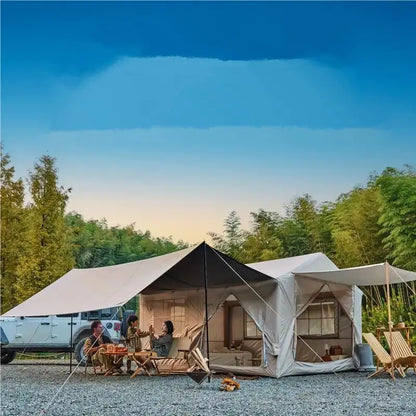 10-12 People Inflatable Tent for Camping Easy Setup with stove jack.