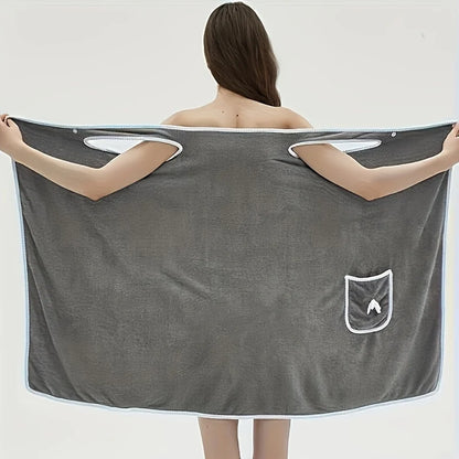 Wearable Velvet Bath Towel, Great Water Absorption.
