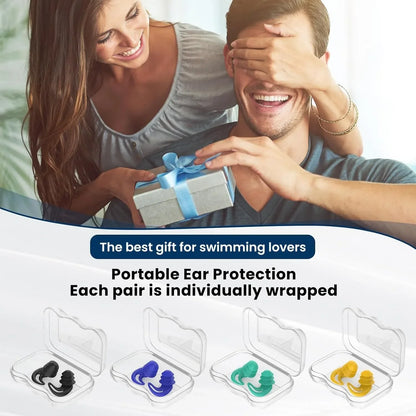 4 pairs silicone swimming earplugs  to protect, ears from water