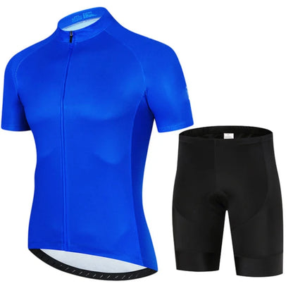 All Black Cycling Jersey Bib Short Set