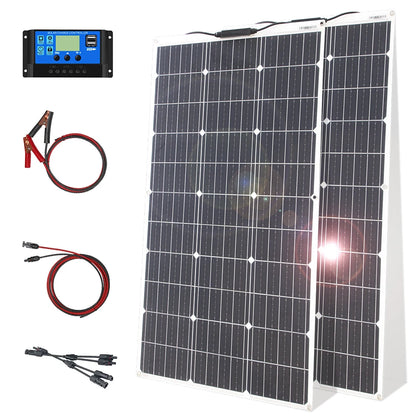 12V Flexible Monocrystalline Panel Kit 100W 200W with Controller