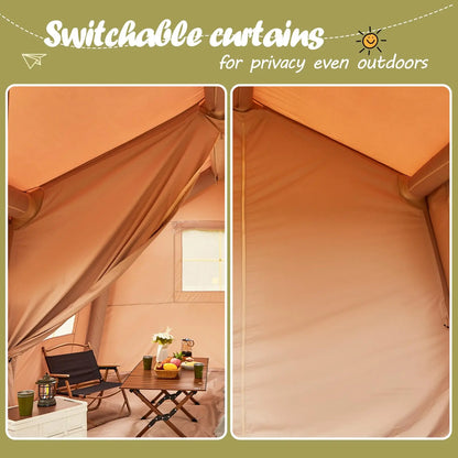 10-12 People Inflatable Tent for Camping Easy Setup with stove jack.