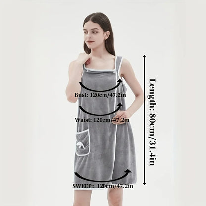Wearable Velvet Bath Towel, Great Water Absorption.