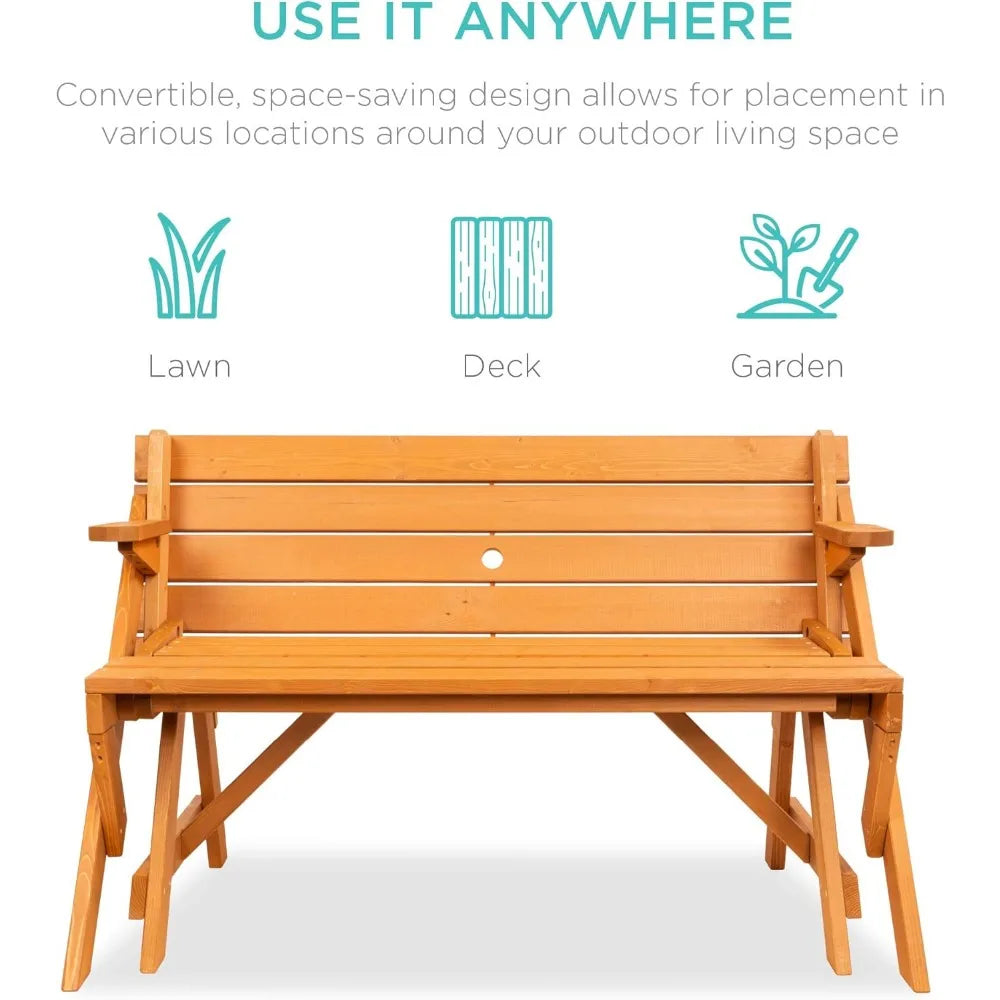 Transforming Wooden Picnic Table