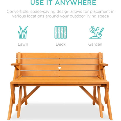 Transforming Wooden Picnic Table