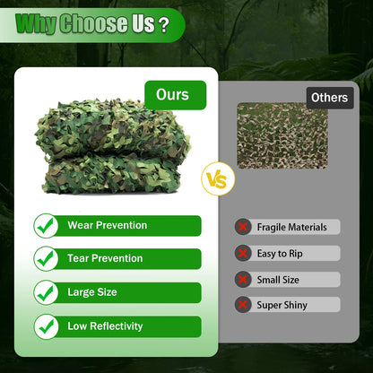 Polyester Nylon Camouflage Net for Camping, Hunting