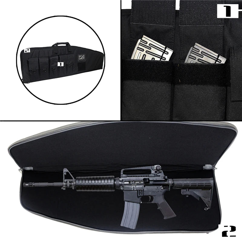 Rifle Case  with 5 Pouches for  Transport