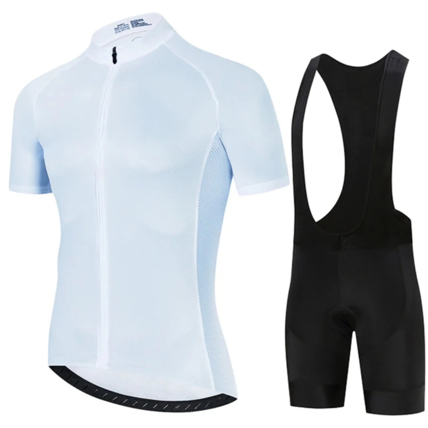 All Black Cycling Jersey Bib Short Set