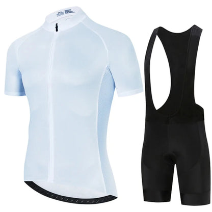 All Black Cycling Jersey Bib Short Set