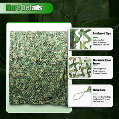 Polyester Nylon Camouflage Net for Camping, Hunting