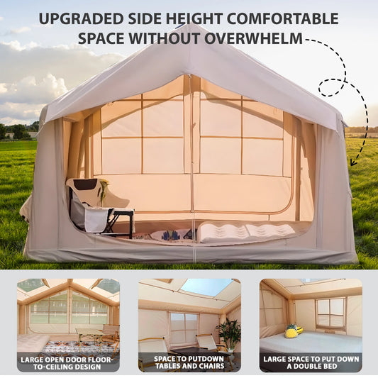 Inflatable Tent for Camping -  Ultra-Quick Setup with Stove