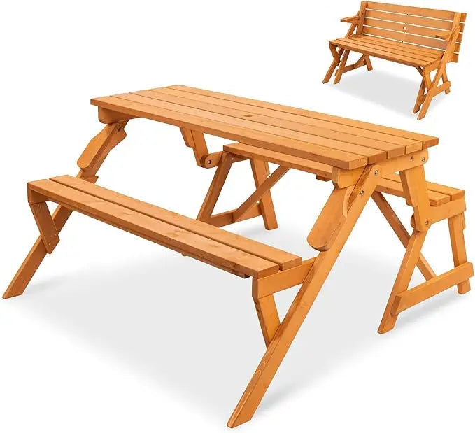 Transforming Wooden Picnic Table